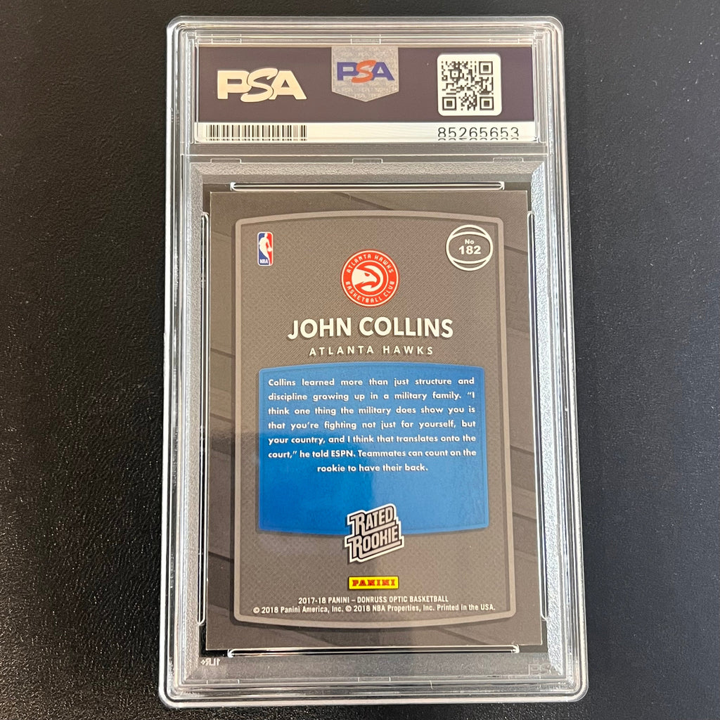 2017-18 Donruss Rated Rookie #182 John Collins Signed Card AUTO PSA/DNA Slabbed Hawks RC