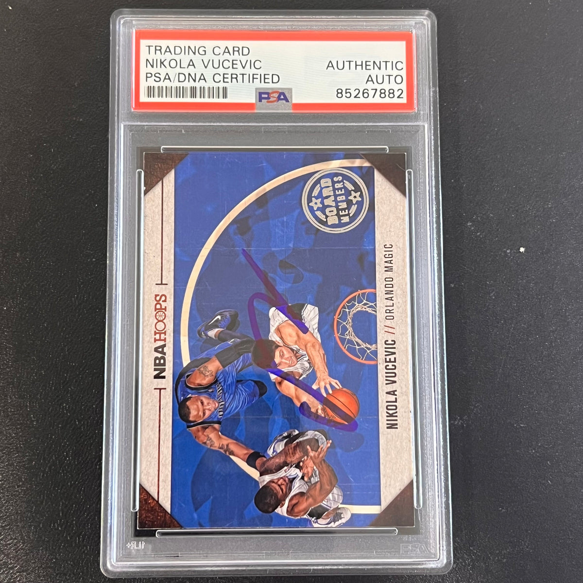 2013-14 Panini Hoops Board Members #12 Nikola Vucevic Signed Card AUTO PSA Slabbed Magic