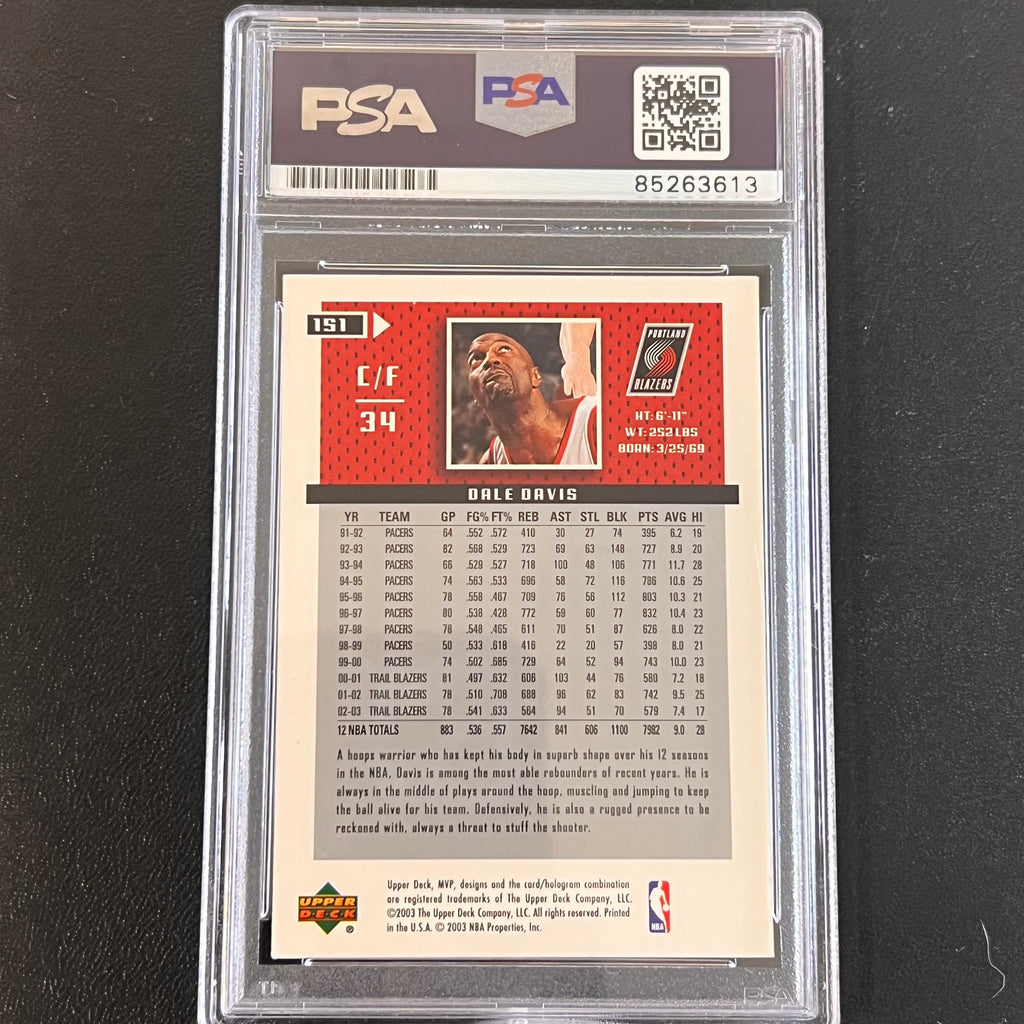 2003 Upper Deck #151 Dale Davis Signed Card PSA Slabbed Blazers