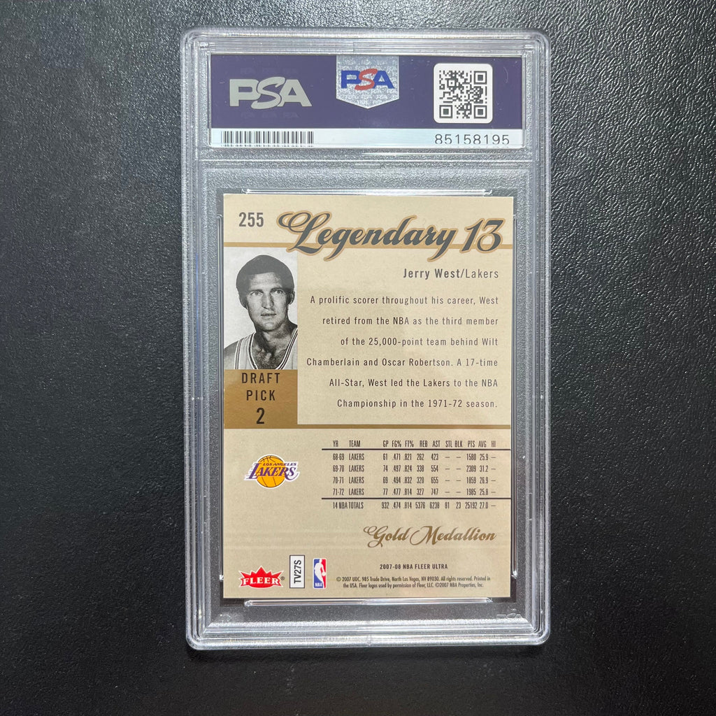 2007-08 Fleer Ultra Legendary 13 #255 JERRY WEST Signed Card AUTO 10 PSA Slabbed Lakers