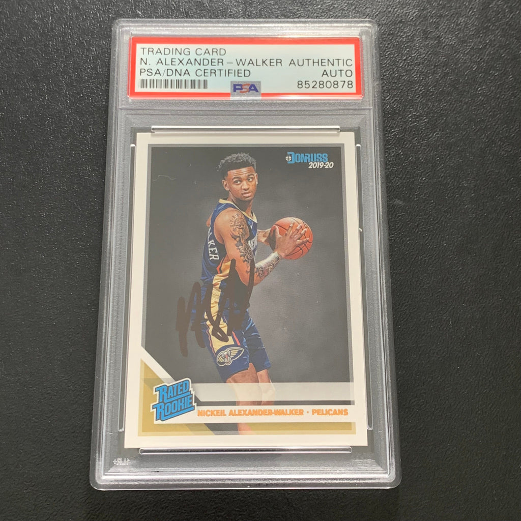 2019-20 Panini Donruss #216 Nickeil Alexander Walker Signed Card AUTO PSA Slabbed RC Pelicans