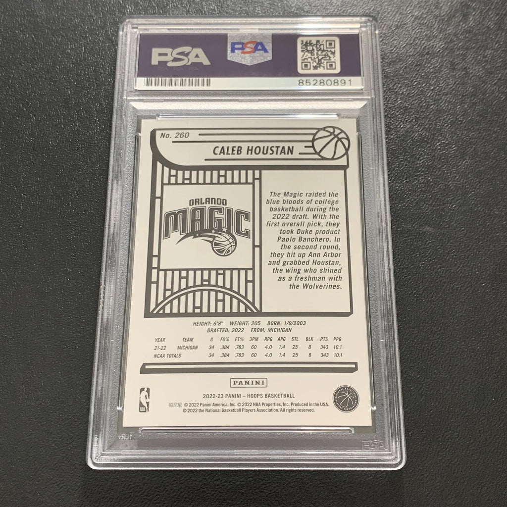 2022-23 Panini Hoops #260 Caleb Houstan Signed Card AUTO PSA Slabbed Magic