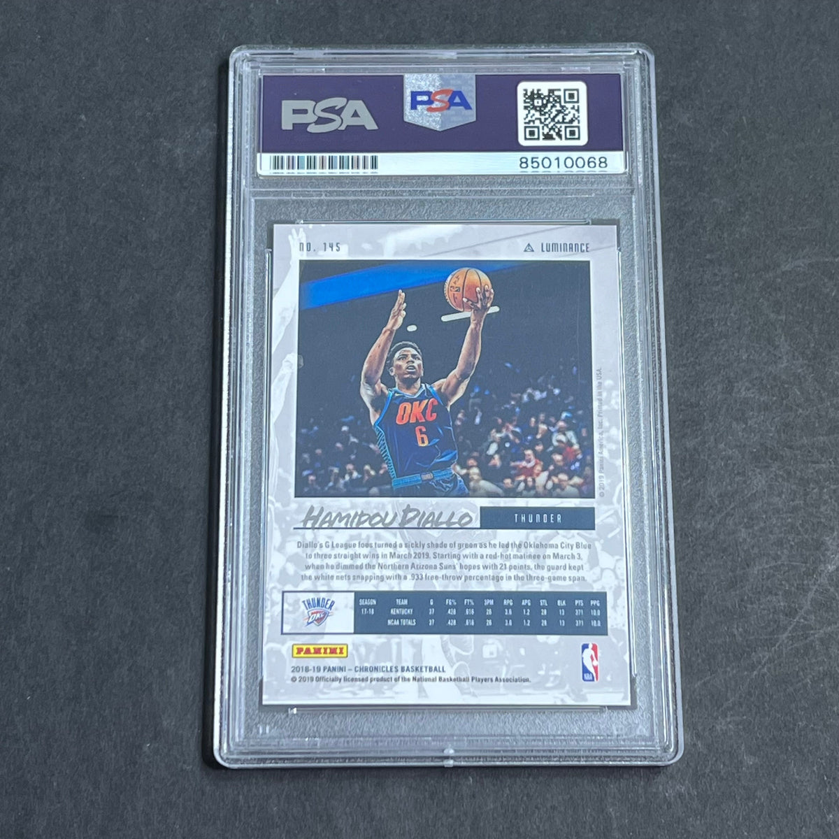 2020-21 Panini Mosaic #145 Hamidou Diallo Signed Card AUTO PSA Slabbed RC Thunder