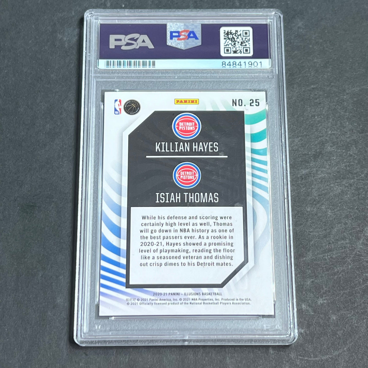 2020-21 Panini Illusions #25 Killian Hayes Signed Card AUTO PSA Slabbed RC Pistons Isaiah Thomas