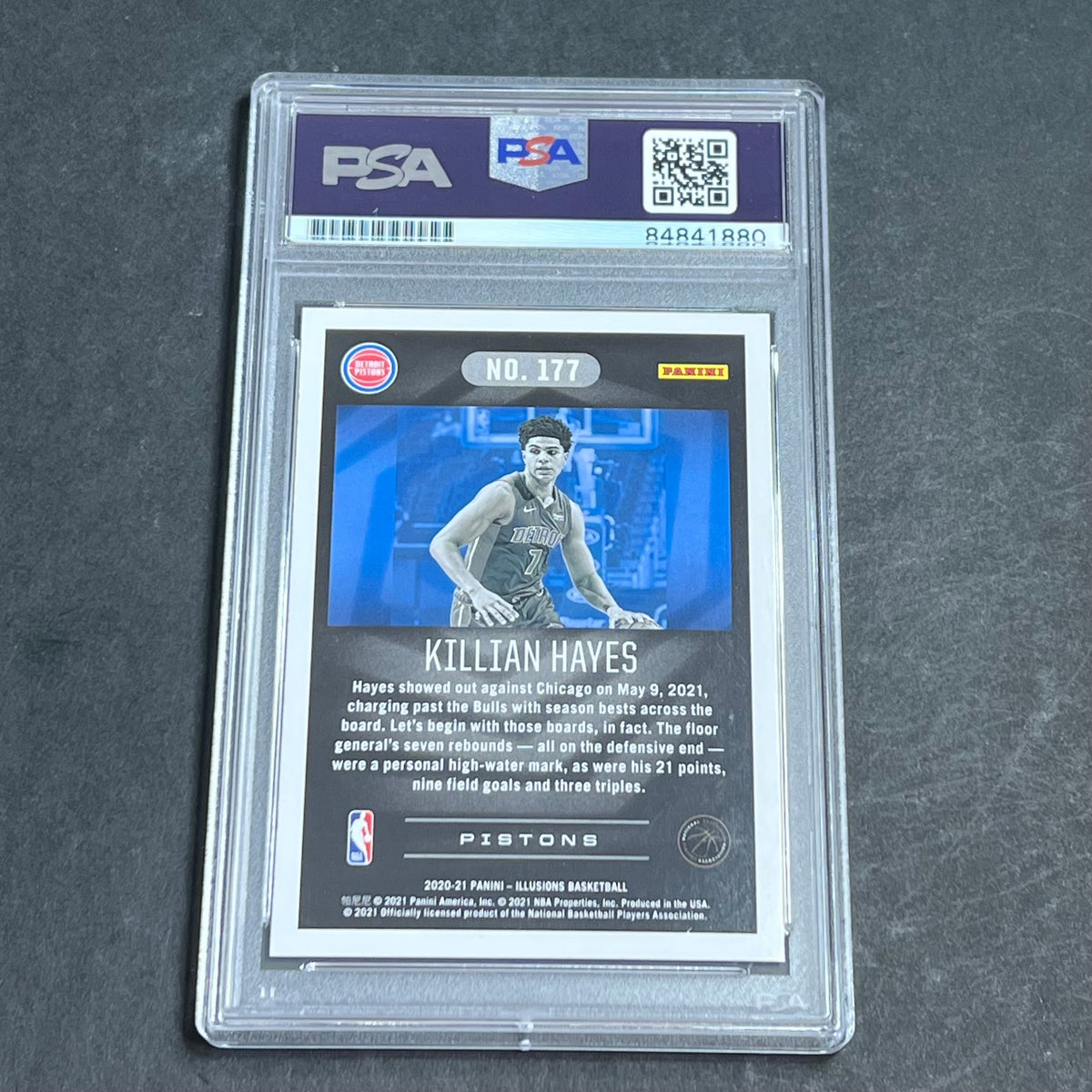 2020-21 Panini Illusions #177 Killian Hayes Signed Card AUTO PSA Slabbed RC Pistons