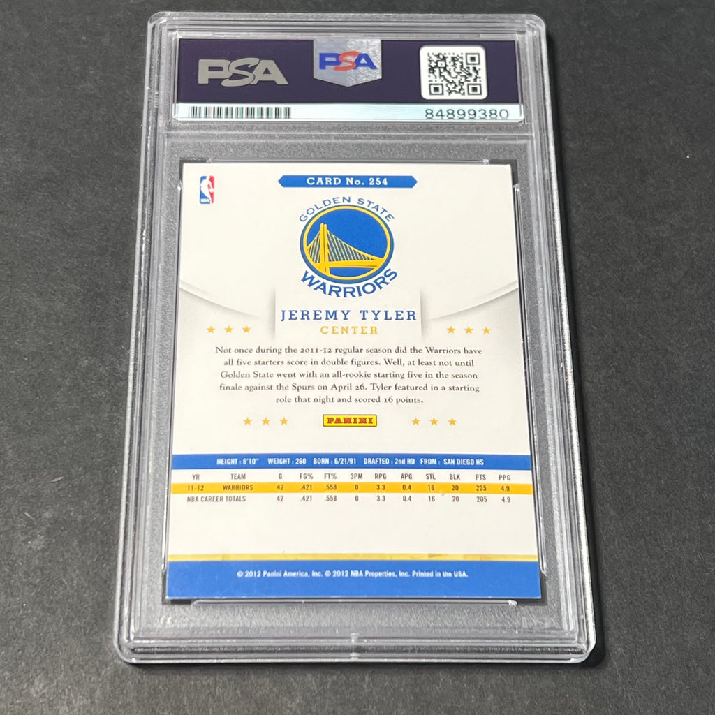 2012-13 NBA Hoops #254 Jeremy Tyler Signed Card AUTO PSA Slabbed Warriors