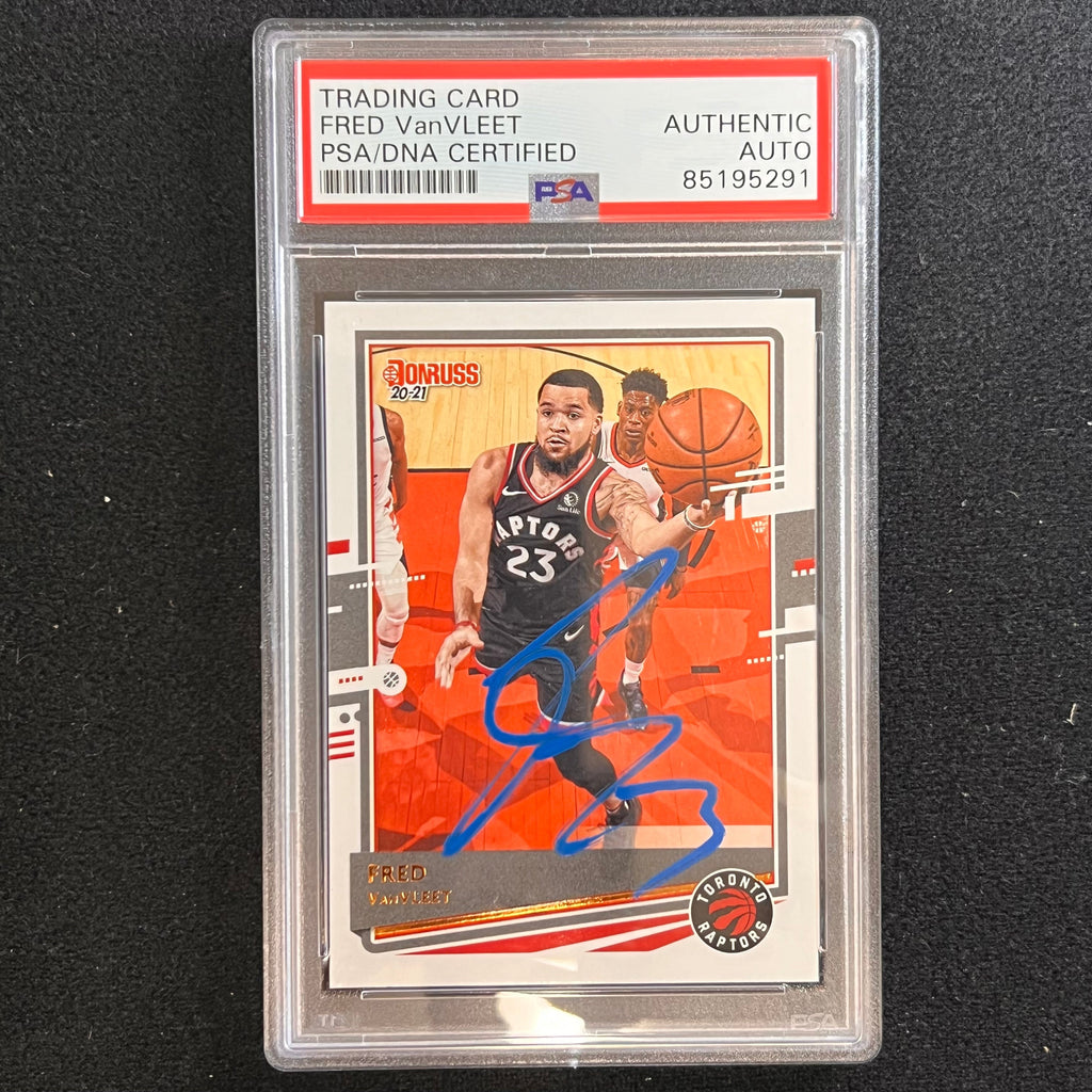 2019-20 Panini Donruss #9 Fred VanVleet Signed Card AUTO PSA Slabbed Raptors