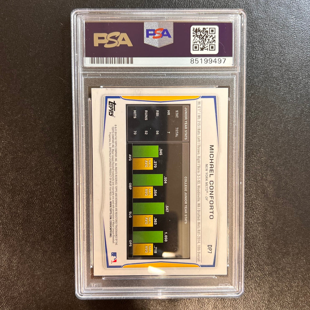 2014 Topps Bowman First #DP7 Michael Conforto Signed Card PSA Slabbed AUTO Mets