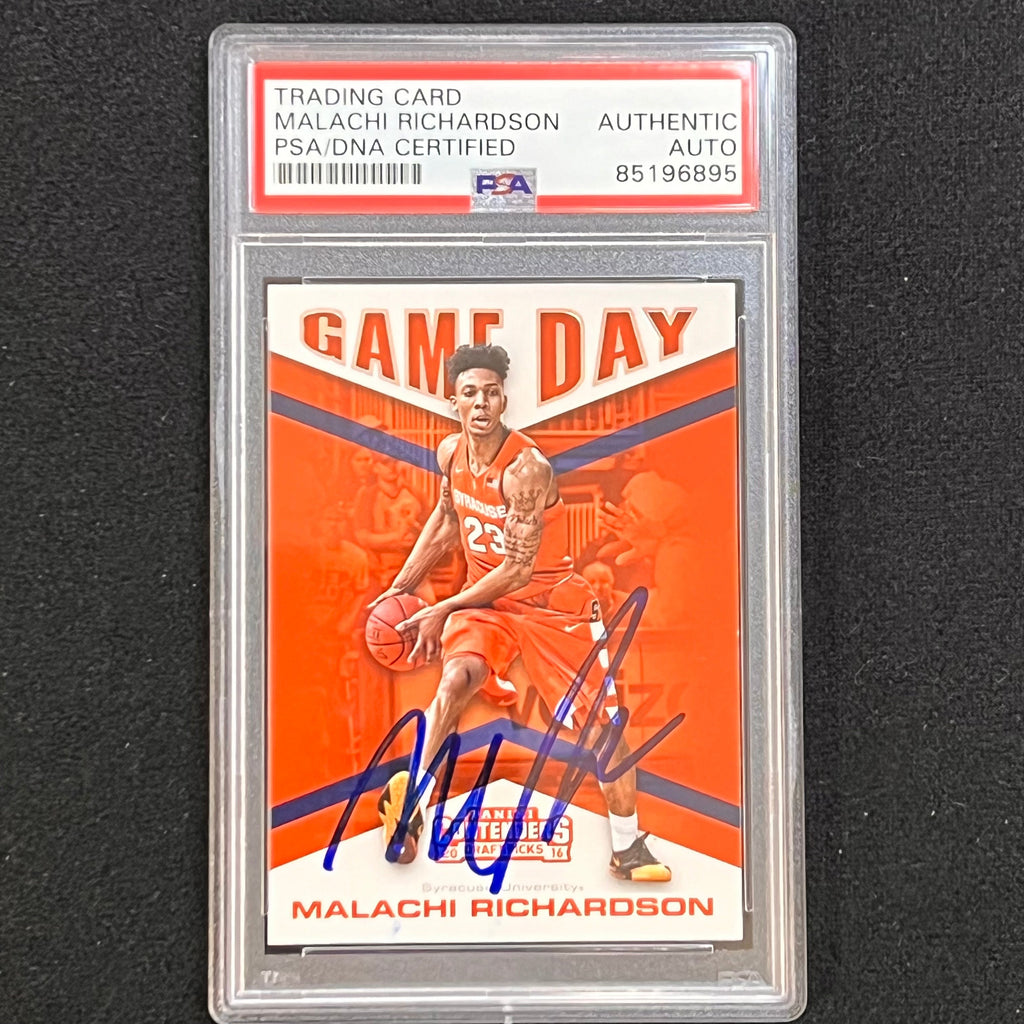 2016-17 Contenders Draft Picks #20 Malachi Richardson Signed Card AUTO PSA Slabbed Syracuse