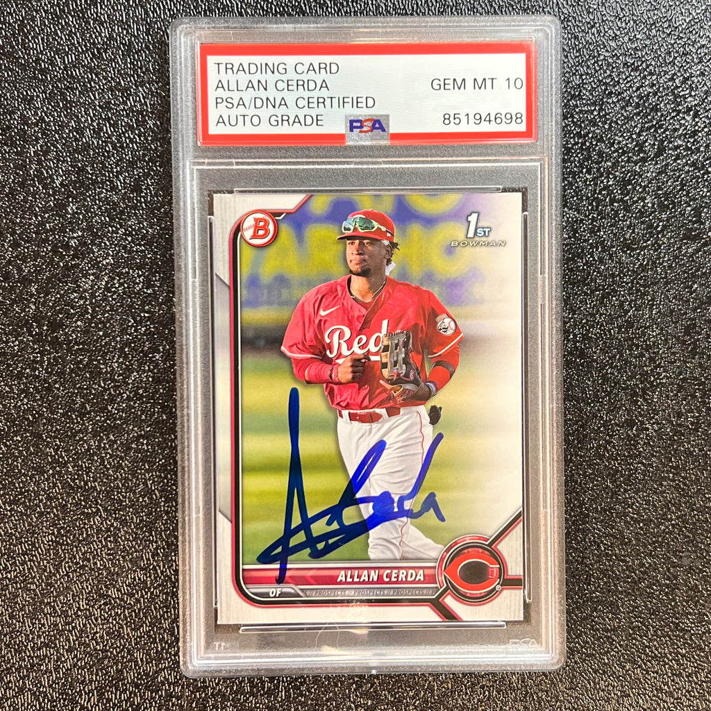 2021 Bowman #BP-142 Allan Cerda Signed Card PSA AUTO 10 Slabbed