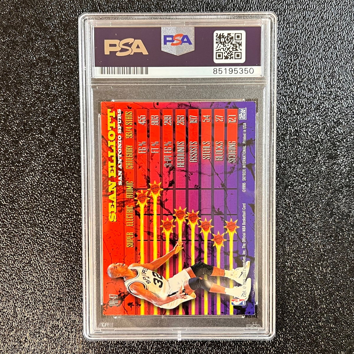 1995 SKYBOX #PR-47 SEAN ELLIOTT Signed Card Auto PSA Slabbed