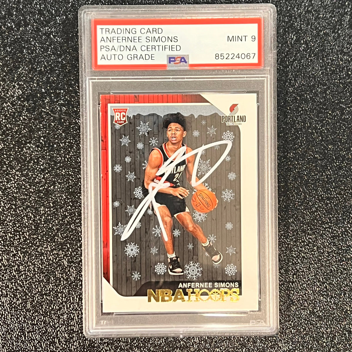 2018-19 NBA Hoops #277 ANFERNEE SIMONS Signed Rookie Card Mint 9 AUTO PSA Slabbed RC Blazers