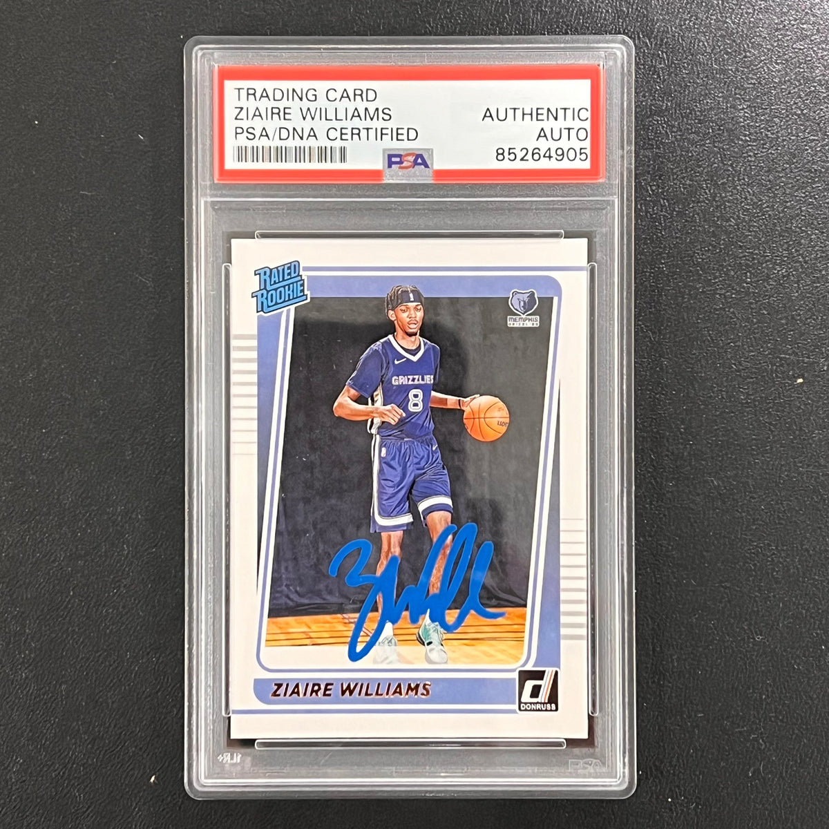 2021-22 Panini Donruss #248 Ziaire Williams Signed Card AUTO PSA/DNA Slabbed RC Grizzlies