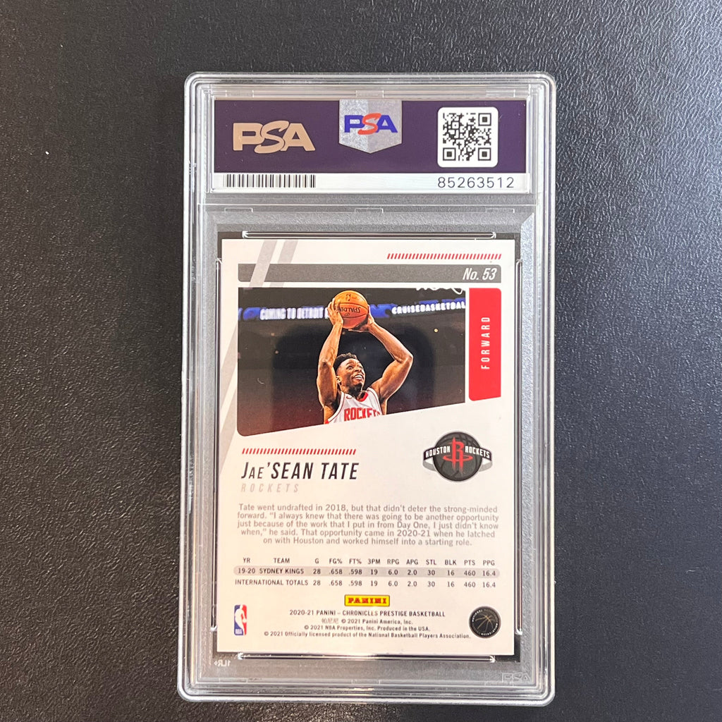2020-21 Panini Chronicles Prestige #53 JAE'SEAN TATE Signed Card AUTO PSA Slabbed RC Rockets