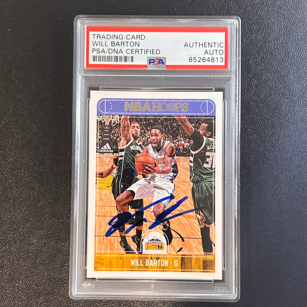 2017-18 NBA Hoops #147 Will Barton Signed Card AUTO PSA Slabbed Nuggets