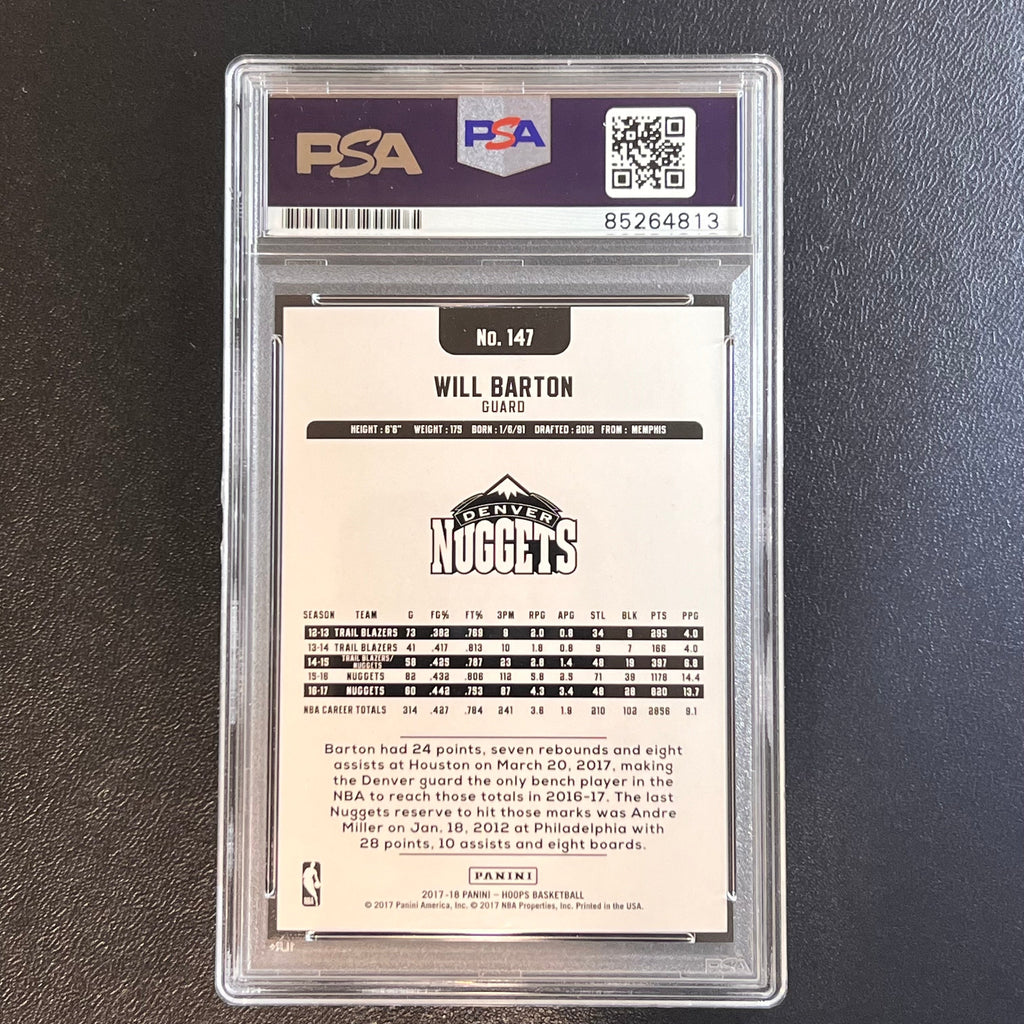 2017-18 NBA Hoops #147 Will Barton Signed Card AUTO PSA Slabbed Nuggets