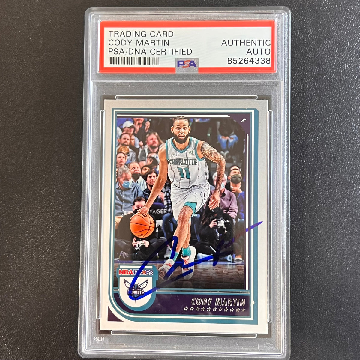 2022-2023 Panini NBA Hoops #94 Cody Martin Signed Card AUTO PSA/DNA Slabbed Hornets