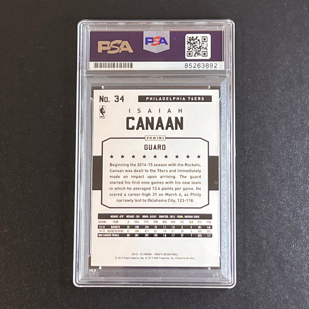 2015-16 NBA Hoops #34 Isaiah Canaan Signed Card AUTO PSA Slabbed 76ers