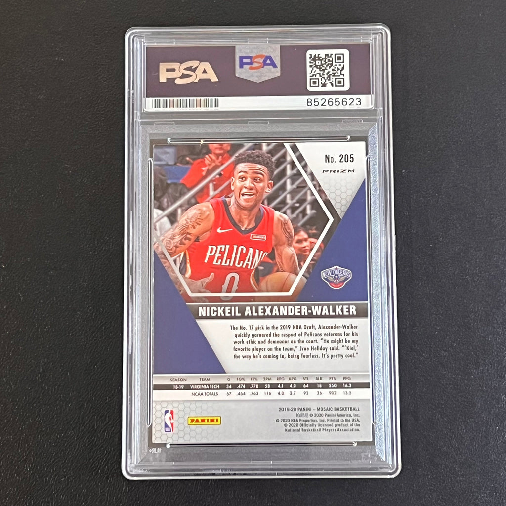 2019-20 Panini Mosaic #205 Nickeil Alexander-Walker Signed Card AUTO PSA Slabbed Pelicans