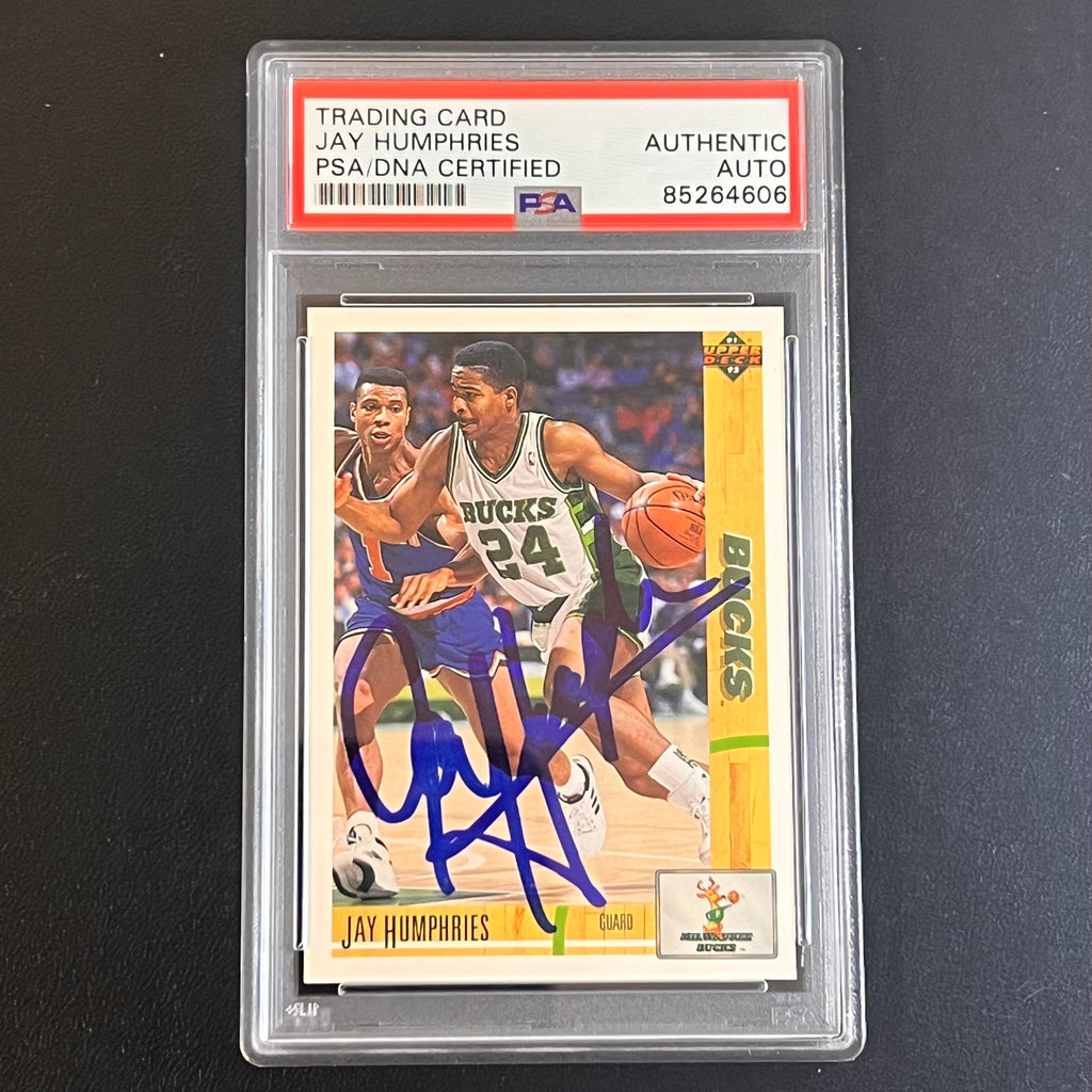 1991-92 Upper Deck #241 Jay Humphries Signed Card AUTO PSA/DNA Slabbed Bucks
