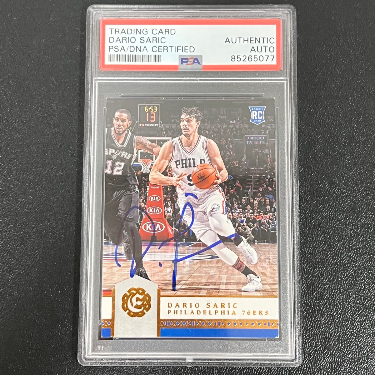 2016-17 Panini #135 Dario Saric Signed Card AUTO PSA Slabbed RC 76ers