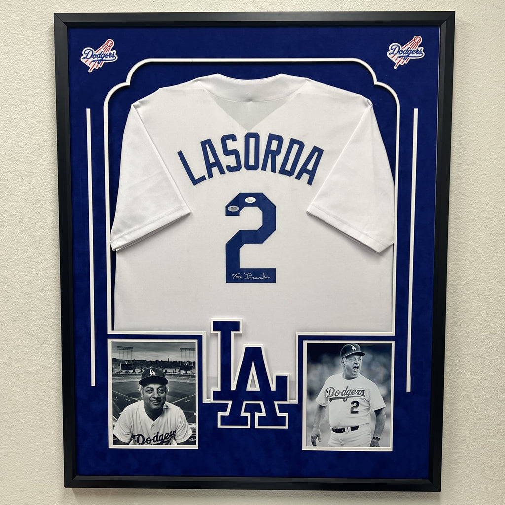 Tommy Lasorda Signed Custom Framed Jersey Los Angeles Dodgers
