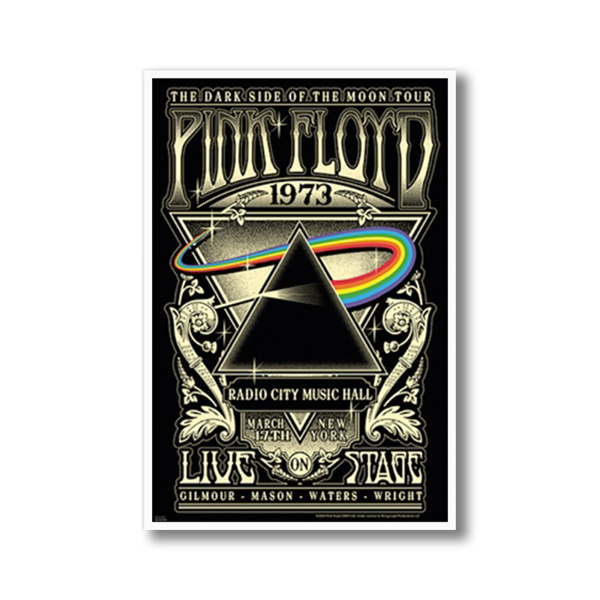 Pink Floyd Radio City Music Hall 1973 Framed Poster