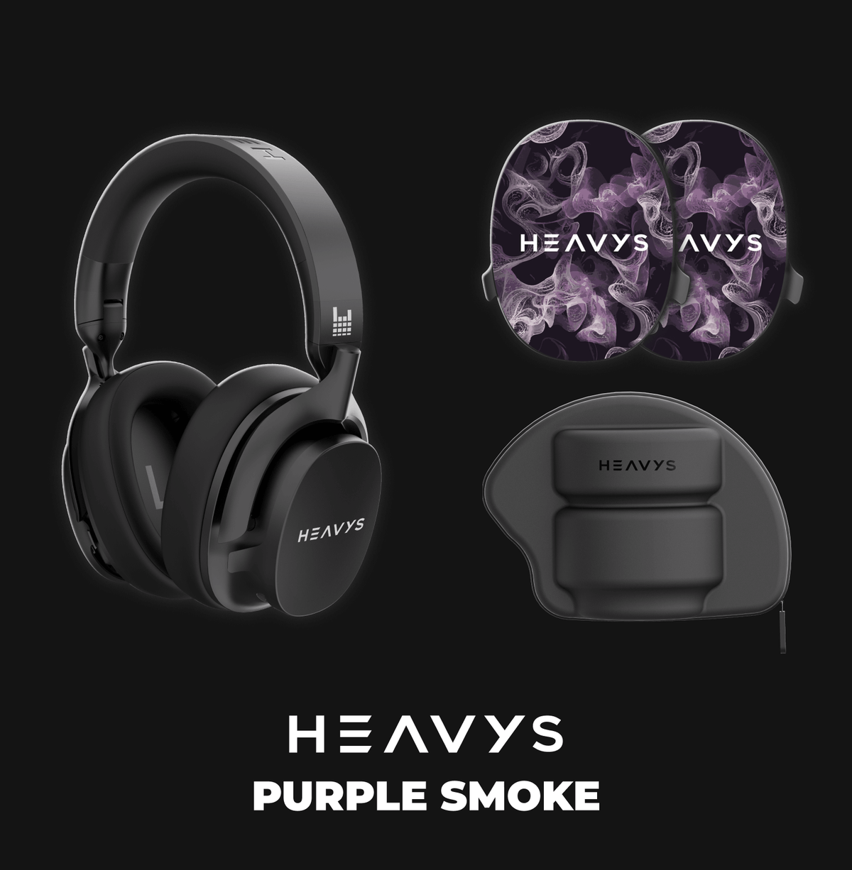 Purple Smoke Limited Edition HEAVYS Headphone Shells & Headphone Bundle