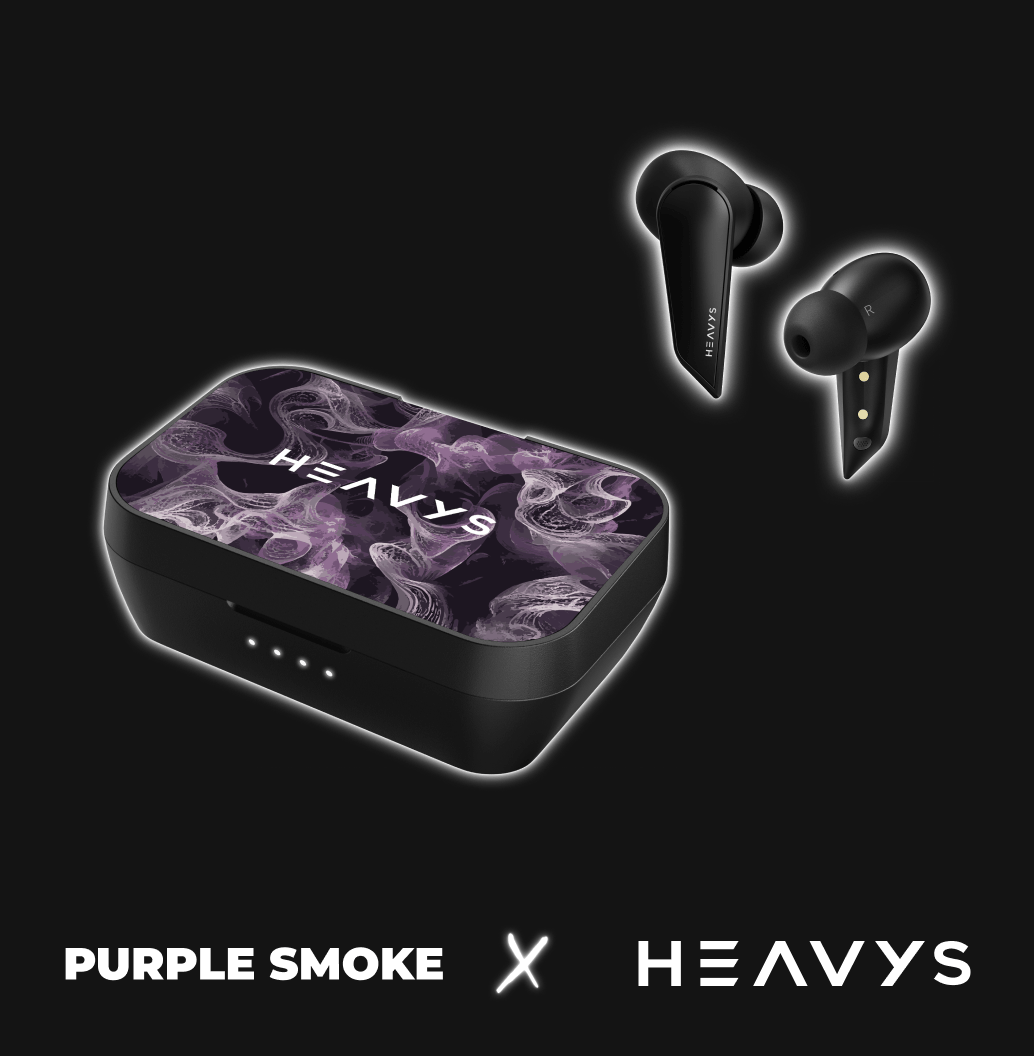 Purple Smoke Limited Edition HEAVYS Headphone Shells & Headphone Bundle