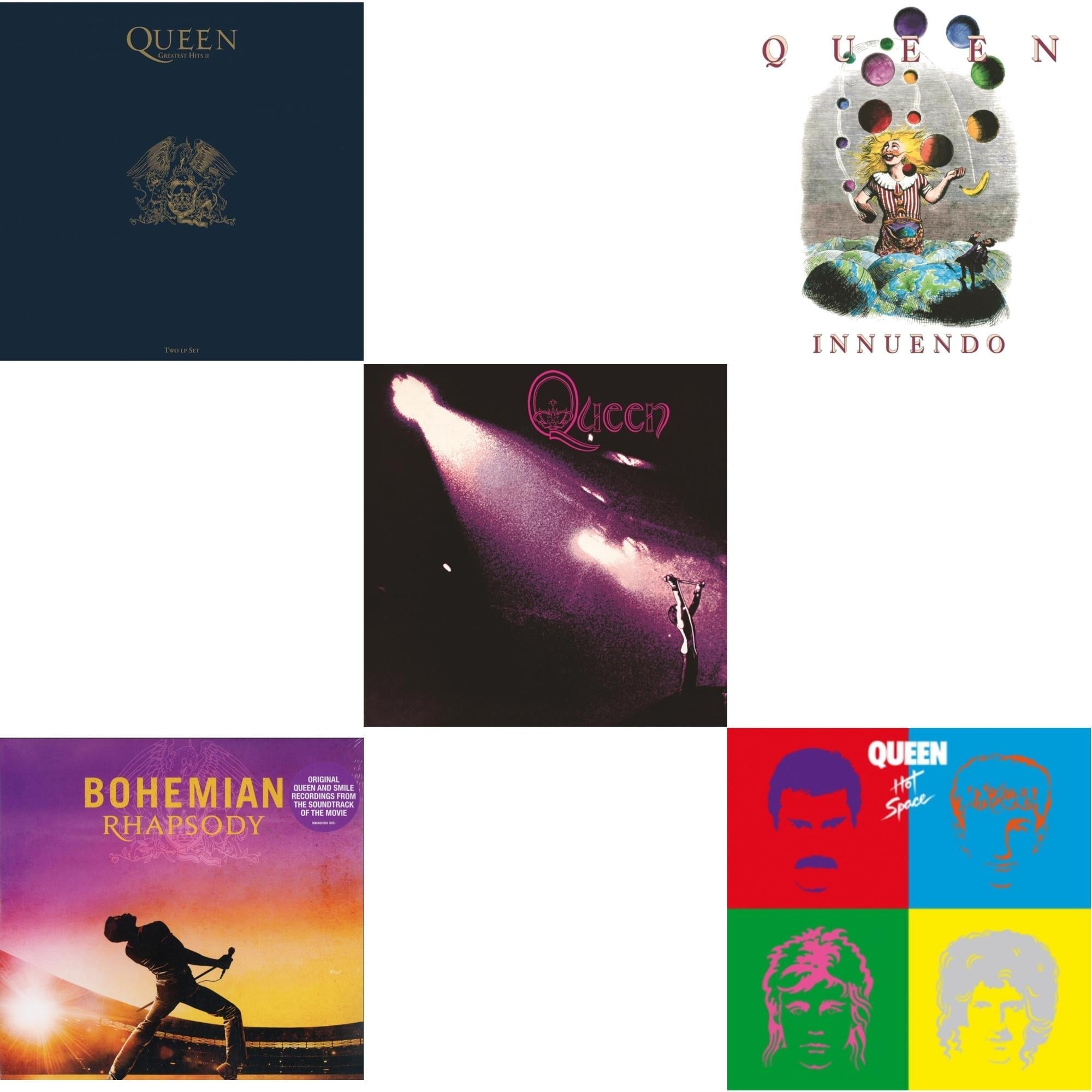 Greatest Hits 2 (180G/Dl Card) & Bohemian Rhapsody (180G/2LP) & Queen & Innuendo (2LP) & Hot Space LP Ltd.