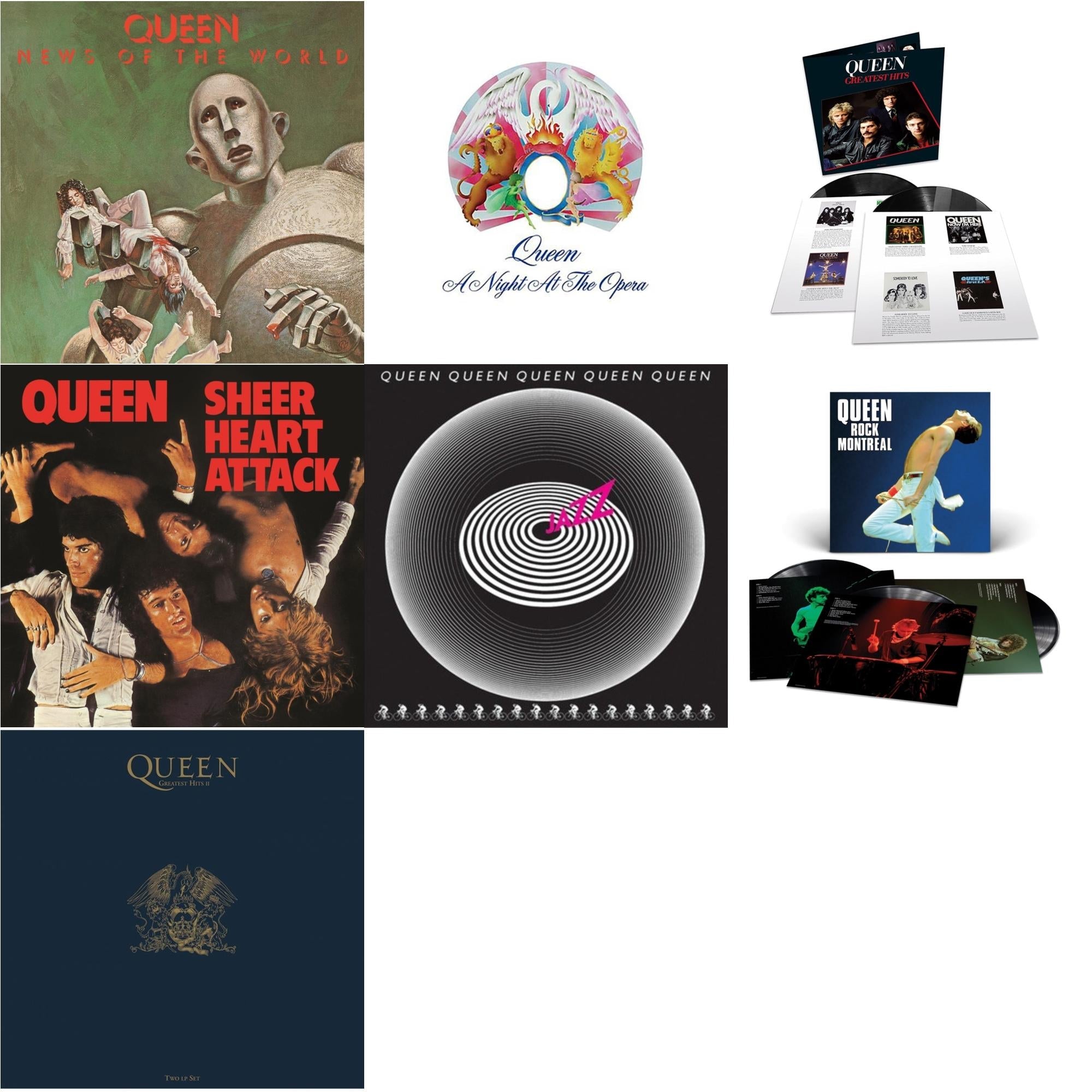 Greatest Hits 1 (180G/Dl Card/2LP) & Greatest Hits 2 (180G/Dl Card) & Jazz & News Of The World & Sheer Heart Attack (Half-Speed LP Vinyl) & Night At The Opera & Queen Rock Montreal (3LP)