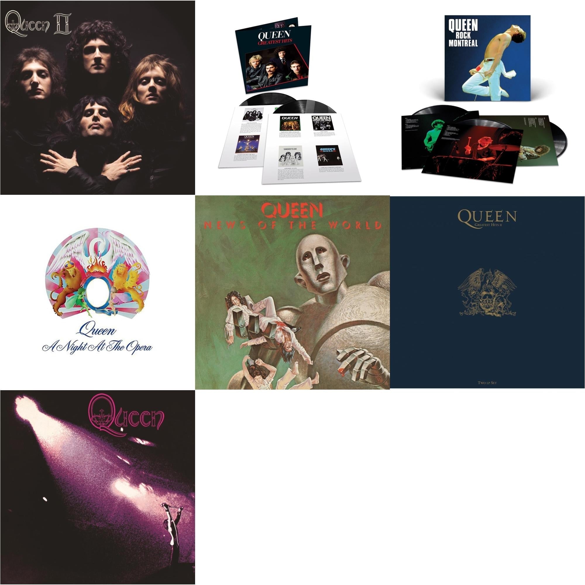 Queen - Queen Ii & Greatest Hits 1 (180G/Dl Card/2LP) & Queen Rock Montreal (3LP) & Night At The Opera & News Of The World & Greatest Hits 2 (180G/Dl Card) & Queen