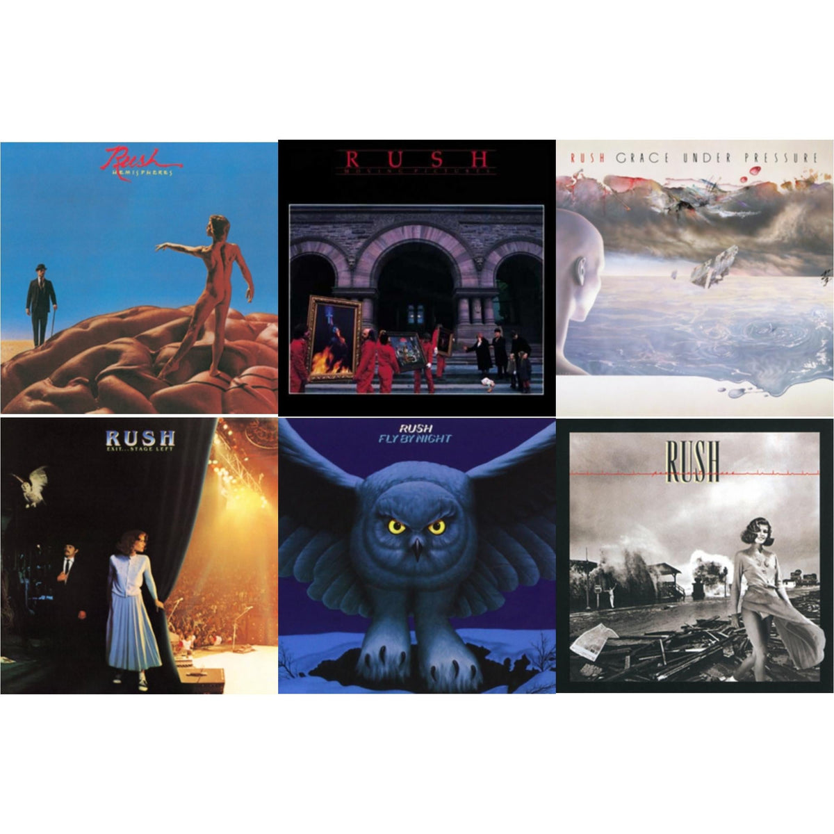 Fly By Night (180G) & Hemispheres (180G) & Permanent Waves (180G) & Moving Pictures (180G LP Vinyl/Dl Card) & Exit Stage Left (180G) & Grace Under Pressure (180G)