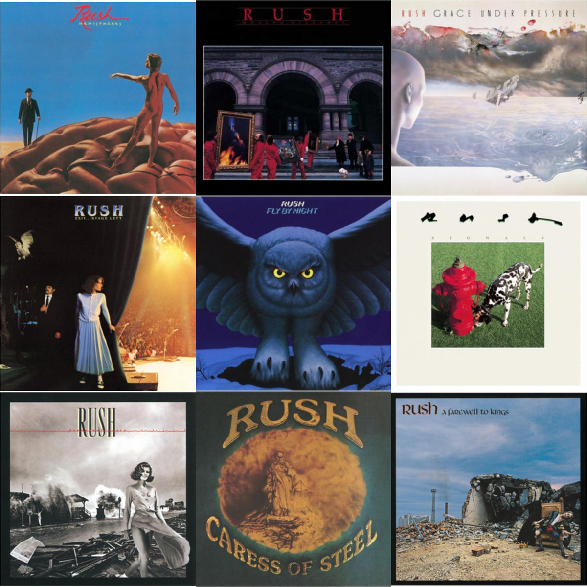 Fly By Night (180G) & Caress Of Steel (180G/Dl Card) & Farewell To Kings (180G) & Hemispheres (180G) & Permanent Waves (180G) & Moving Pictures (180G LP Vinyl/Dl Card) & Exit Stage Left (180G) & Signals (180G) & Grace Under Pressure (180G)