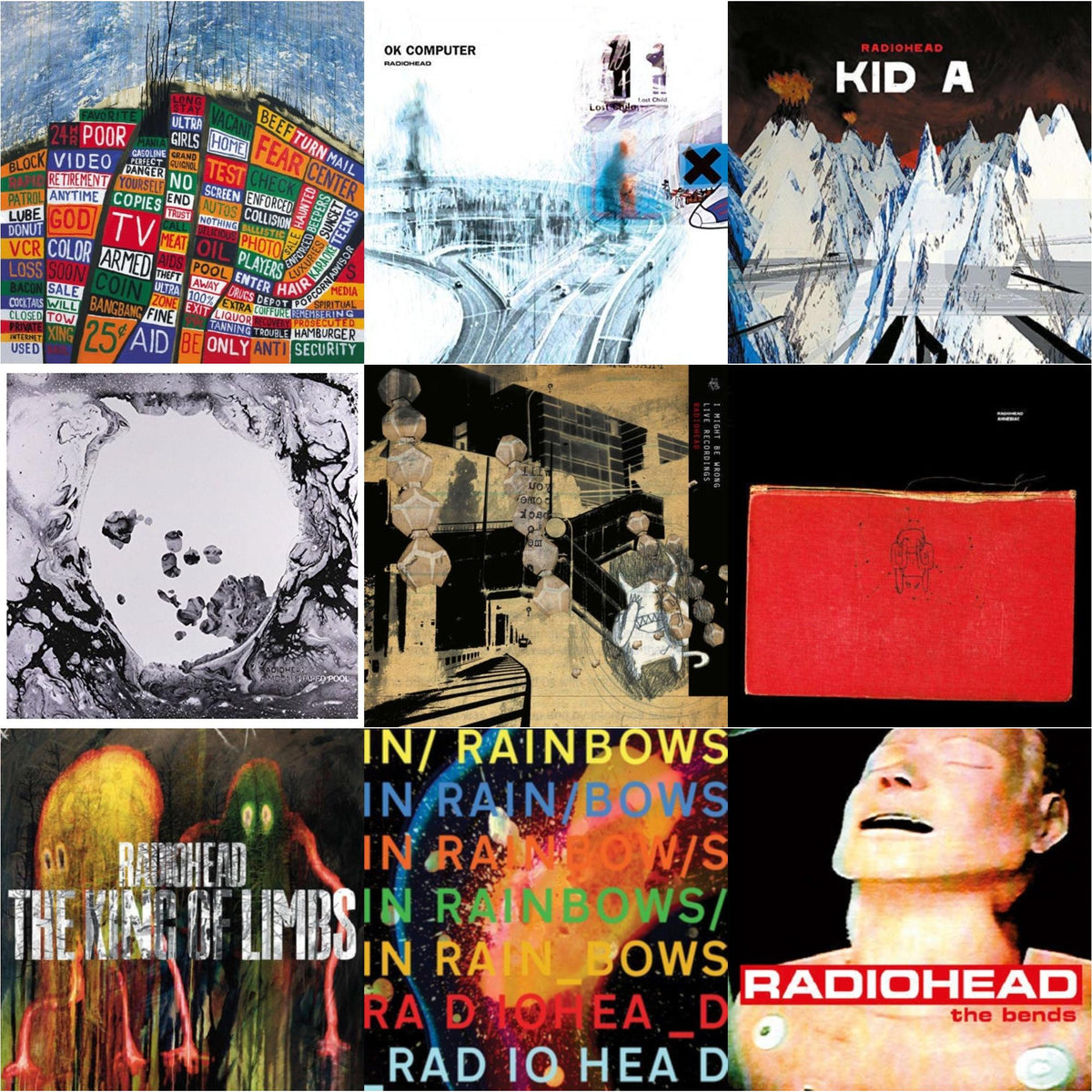 In Rainbows (180G) & Bends (180G) & Ok Computer (2LP/180G) & Kid A (2LP/180G) & Amnesiac (2LP/180G) & I Might Be Wrong & Hail To The Thief (2LP/45 RPM/180G) & King Of Limbs (180G) & Moon Shaped Pool (Foil Gatefold Cover)