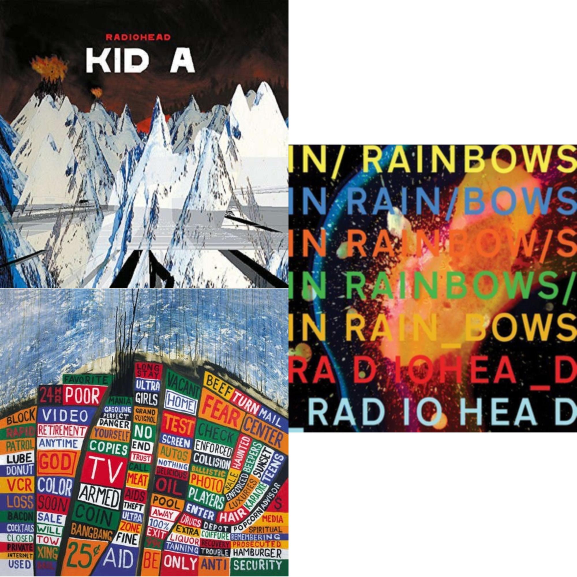 Radiohead - Kid A (2LP/180G) & Hail To The Thief (2LP/45 RPM/180G) & In Rainbows (180G)