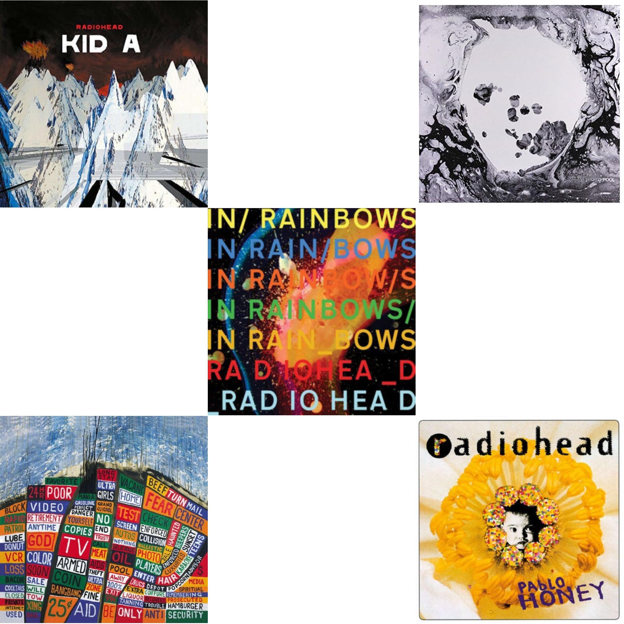 In Rainbows (180G) & Pablo Honey (180G) & Kid A (2LP/180G) & Hail To The Thief (2LP/45 RPM/180G) & Moon Shaped Pool (Foil Gatefold Cover)