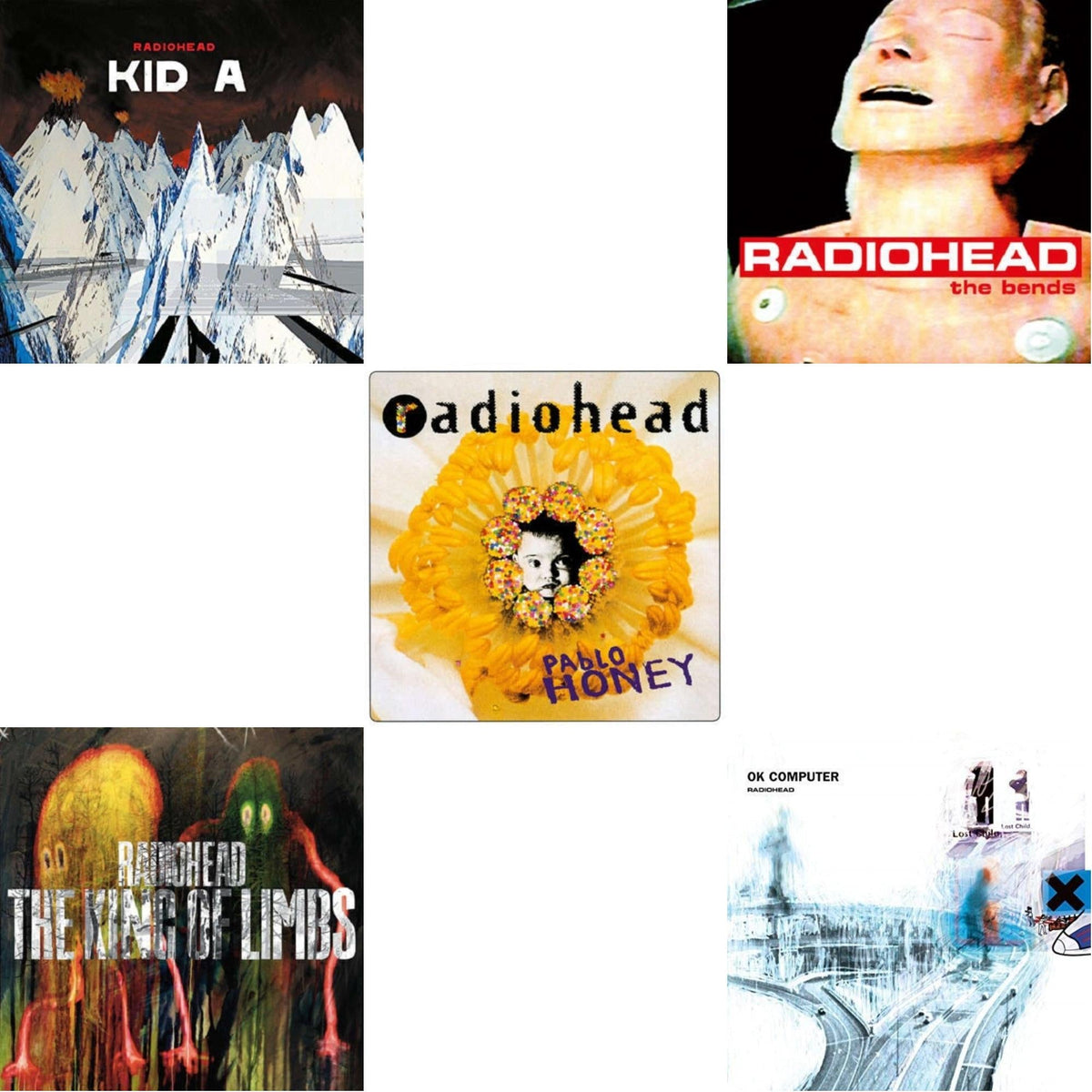 Pablo Honey (180G) & Bends (180G) & Ok Computer (2LP/180G) & Kid A (2LP/180G) & King Of Limbs (180G)