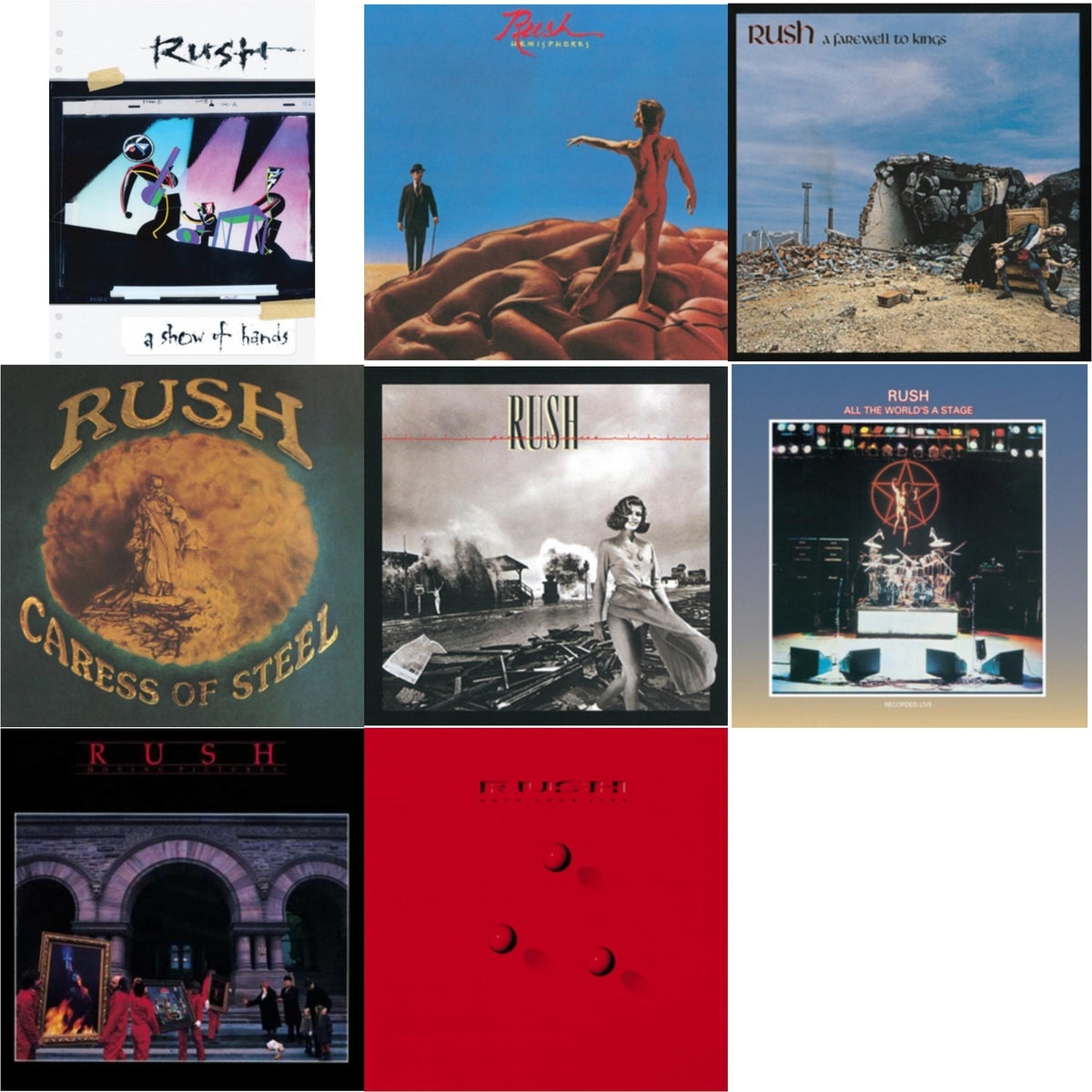 Caress Of Steel (180G/Dl Card) & All The World's A Stage (180G) & Farewell To Kings (180G) & Hemispheres (180G) & Permanent Waves (180G) & Moving Pictures (180G LP Vinyl/Dl Card) & Hold Your Fire (180G) & Show Of Hands (180G)