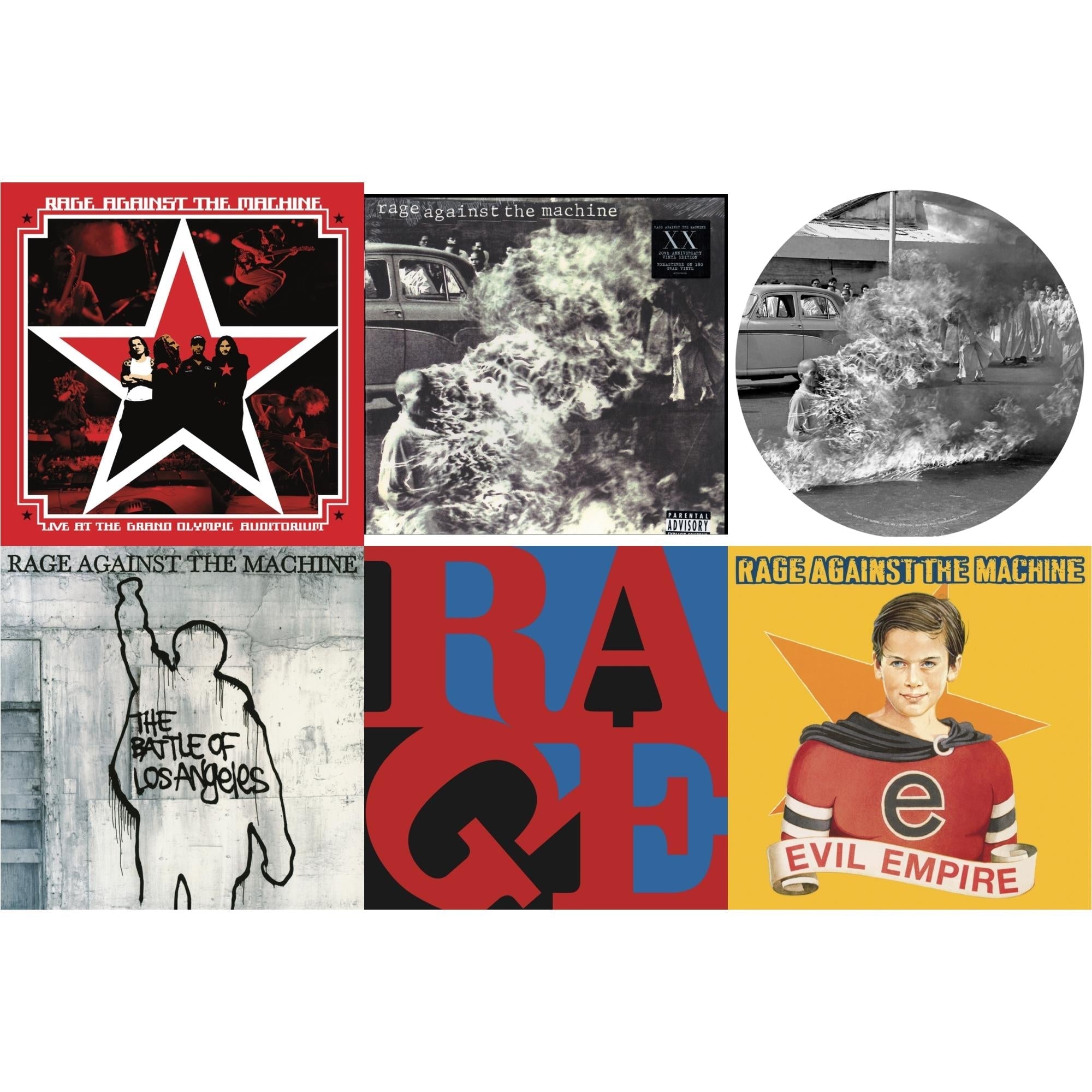 Rage Against The Machine - Live At The Grand Olympic Auditorium (2LP/180G Vinyl) & Rage Against The Machine & Rage Against The Machine (X) (Picture Disc) & Battle Of Los Angeles (180G LP Vinyl) & Renegades (180G LP Vinyl) & Evil Empire (Pa) (180G)