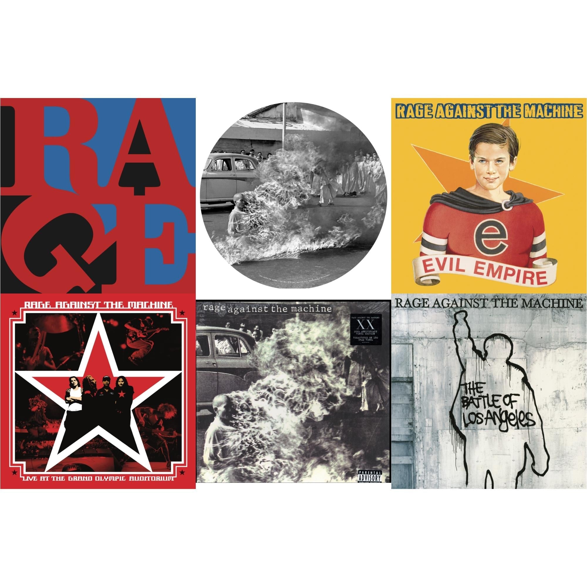 Rage Against The Machine - Renegades (180G LP Vinyl) & Rage Against The Machine (X) (Picture Disc) & Evil Empire (Pa) (180G) & Live At The Grand Olympic Auditorium (2LP/180G Vinyl) & Rage Against The Machine & Battle Of Los Angeles (180G LP Vinyl)