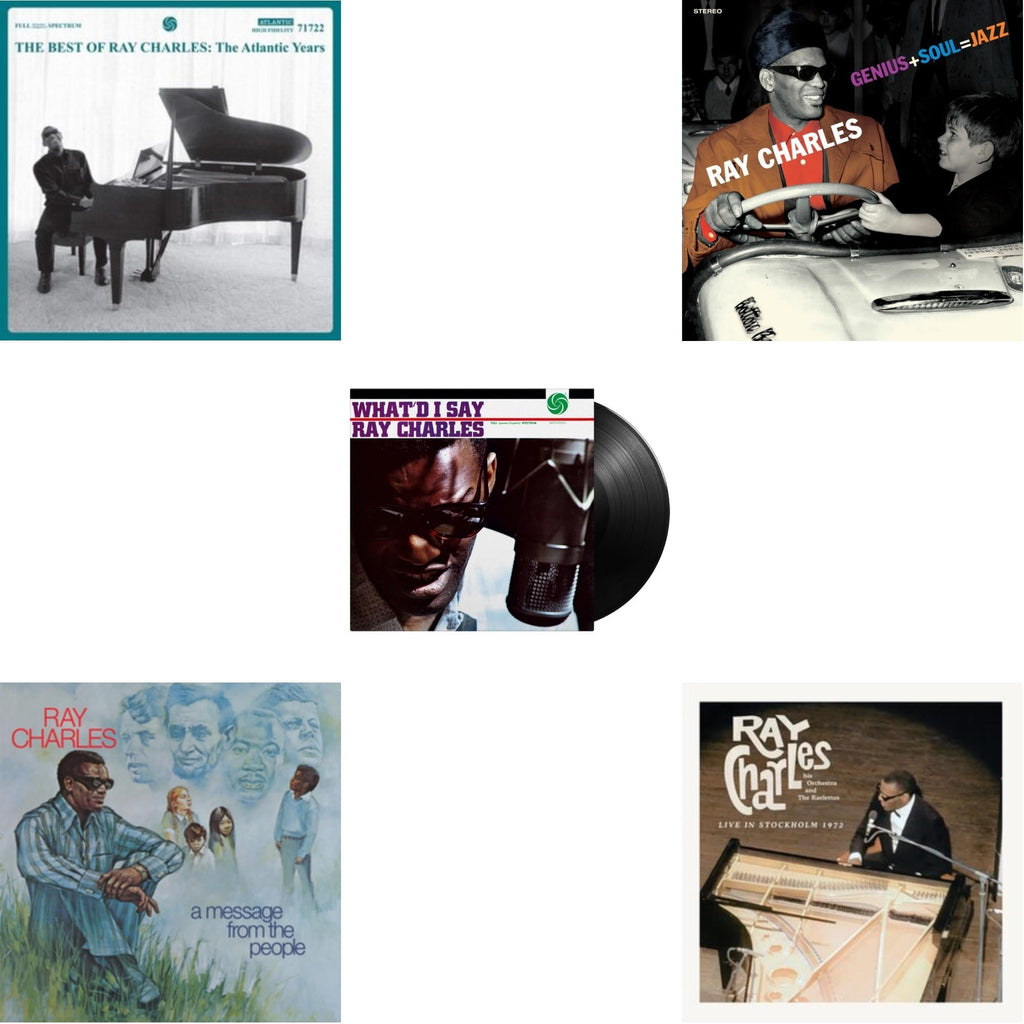 Best Of Ray Charles: The Atlantic Years (2LP/White Vinyl) & Live In Stockholm 1972 (140G) & Message From The People (140G) & Genius + Soul = Jazz (Orange LP Vinyl) & What'd I Say (180G)