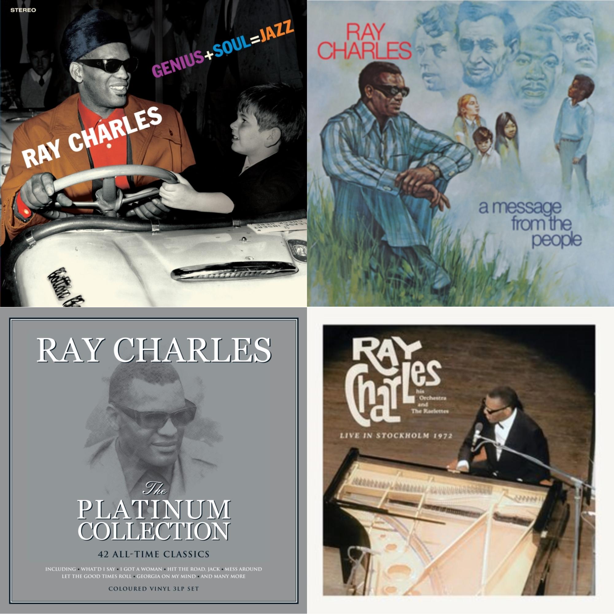 Ray Charles - Genius + Soul = Jazz (Orange LP Vinyl) & Message From The People (140G) & Platinum Collection (White LP Vinyl) & Live In Stockholm 1972 (140G)