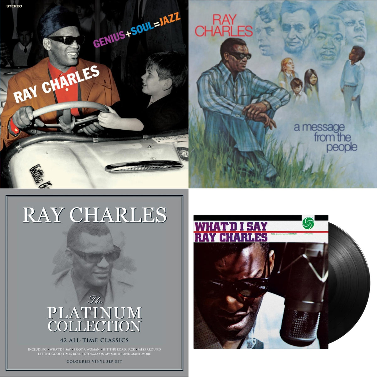 Platinum Collection (White LP Vinyl) & Message From The People (140G) & Genius + Soul = Jazz (Orange LP Vinyl) & What'd I Say (180G)