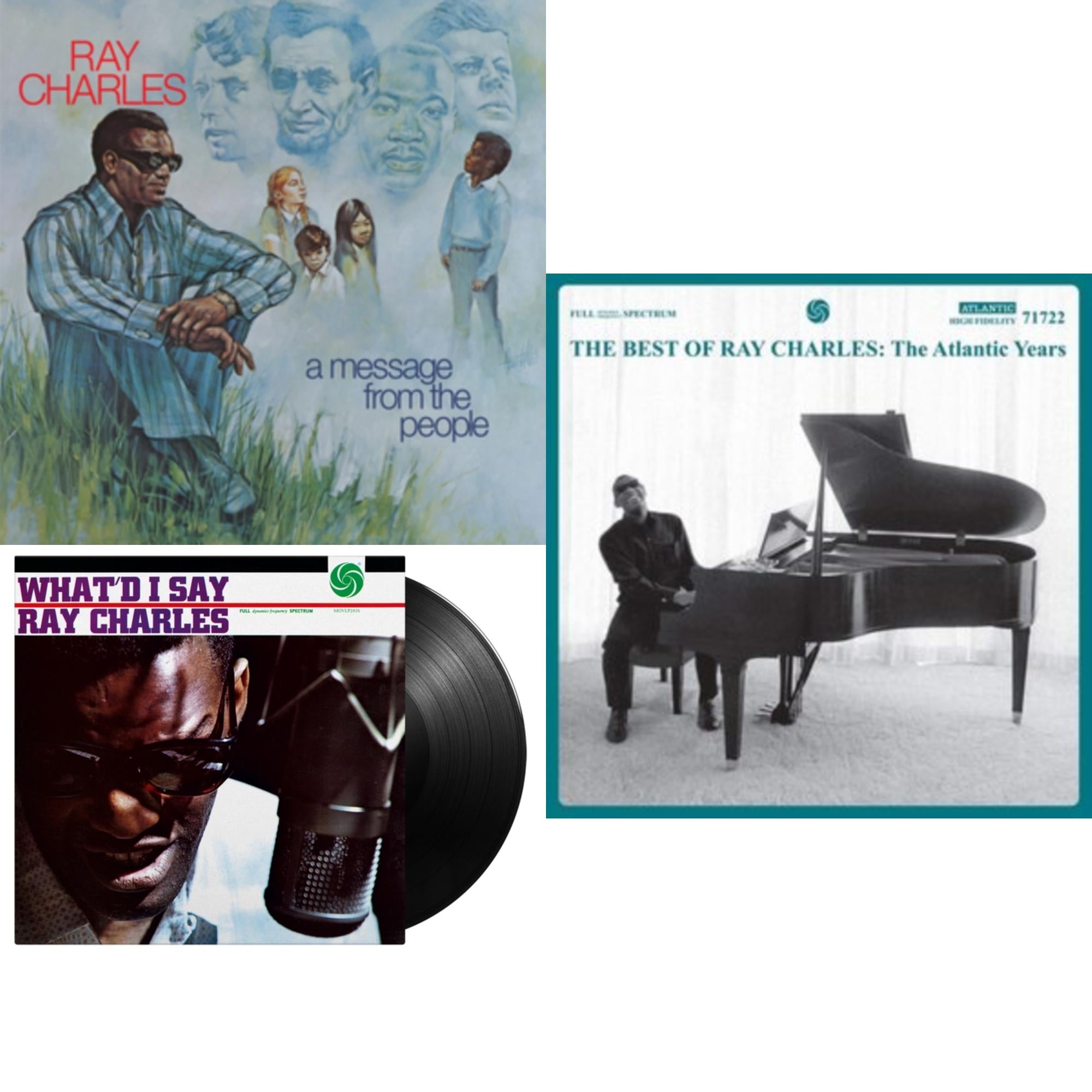 Ray Charles - Best Of Ray Charles: The Atlantic Years (2LP/White Vinyl) & Message From The People (140G) & What'd I Say (180G)