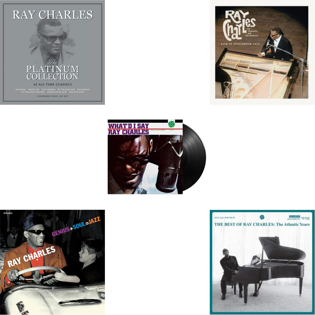 Platinum Collection (White LP Vinyl) & Best Of Ray Charles: The Atlantic Years (2LP/White Vinyl) & Live In Stockholm 1972 (140G) & Genius + Soul = Jazz (Orange LP Vinyl) & What'd I Say (180G)