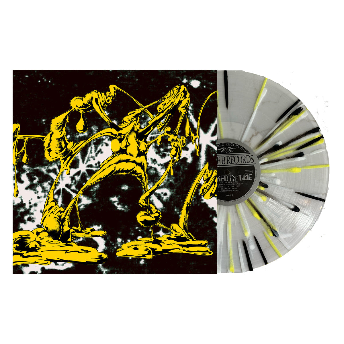 Restraining Order - Locked In Time LP (Limited Edition – Only 250 Made, Ultra Clear with Canary Yellow, Black & White Splatter Vinyl) - Vinyl Record