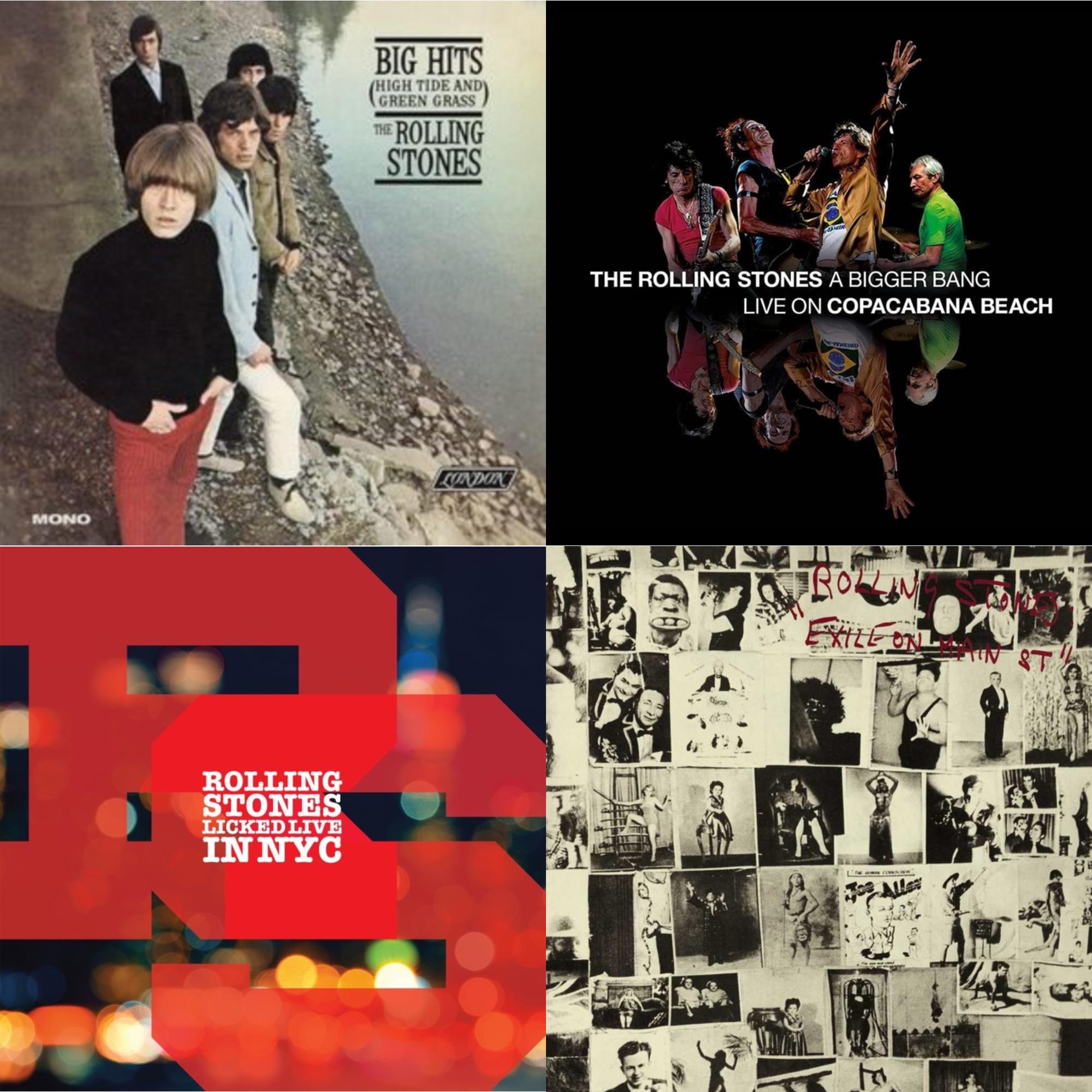 Big Hits (High Tide Green Grass LP Vinyl) & Bigger Bang Live On Copacabana Beach (Multi Color Vinyl/3LP) & Licked Live In Nyc (White Vinyl/3LP) & Exile On Main Street (2LP)