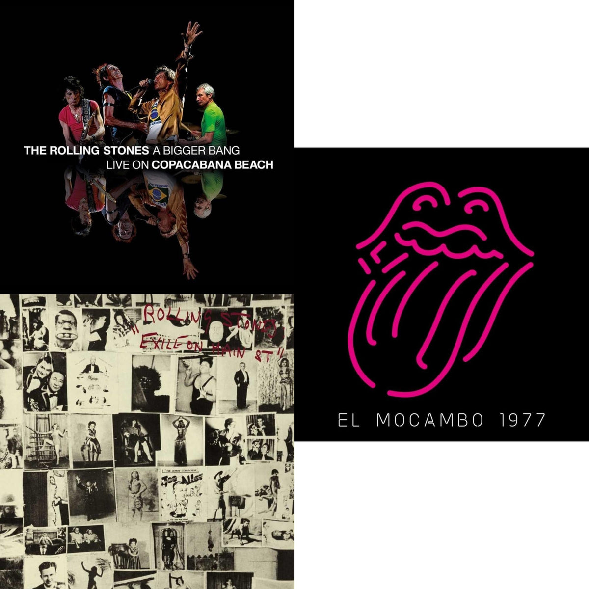 Bigger Bang Live On Copacabana Beach (Multi Color Vinyl/3LP) & Live At The El Mocambo (4LP) & Exile On Main Street (2LP)