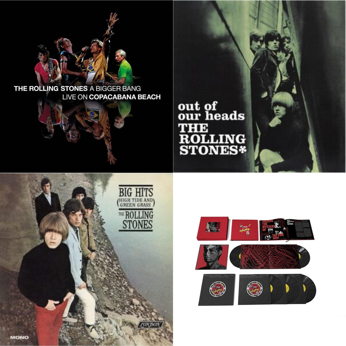 Out Of Our Heads (Uk) & Big Hits (High Tide Green Grass LP Vinyl) & Bigger Bang Live On Copacabana Beach (Multi Color Vinyl/3LP) & Tattoo You (2021 Remaster/5LP Box Set)